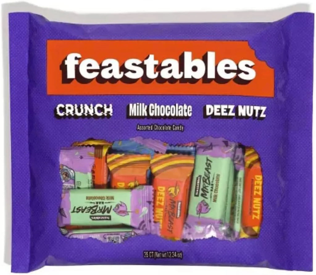 Mr. Beast Feastables Mini Chocolate Bars Bag Of 50