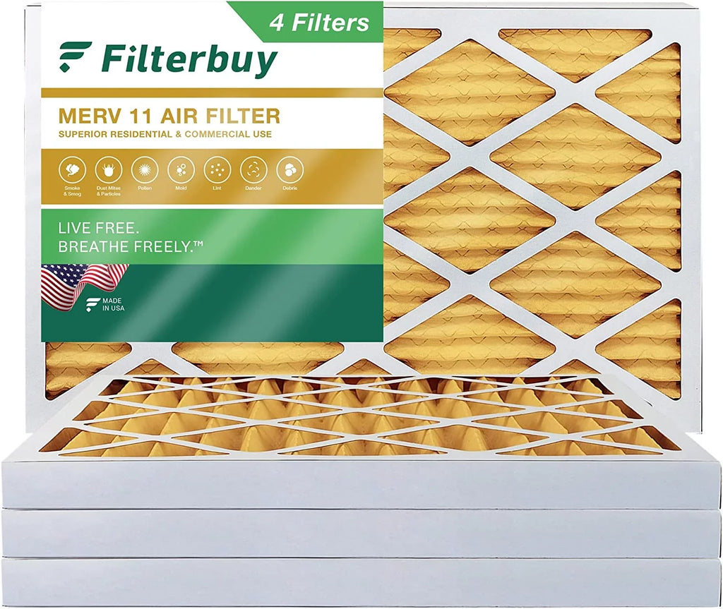 Filterbuy 20x32x2 MERV 11 Pleated HVAC AC Furnace Air Filters (4-Pack)