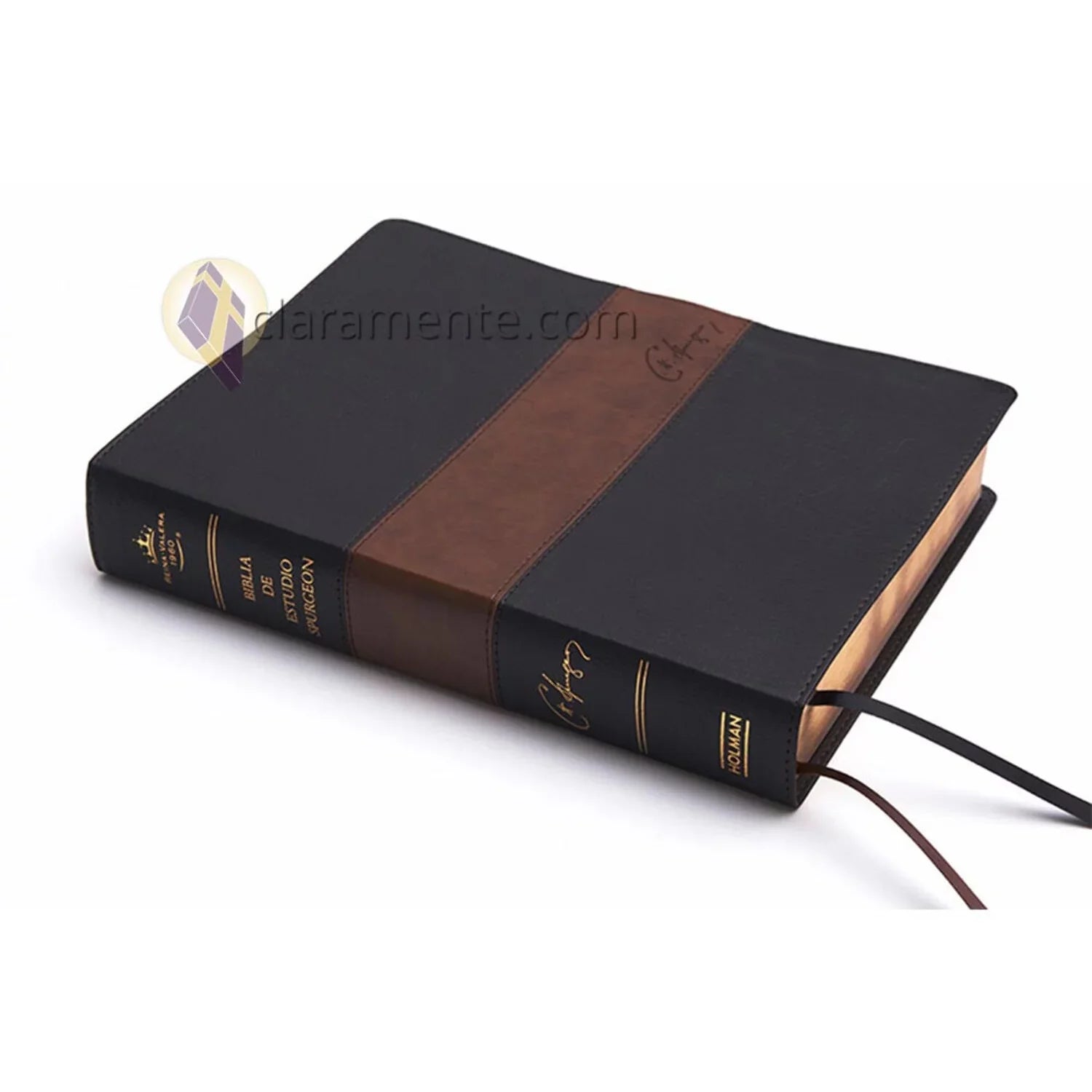 RVR 1960 Biblia de estudio Sizepurgeon, negro/marrón símil piel (Hardcover)