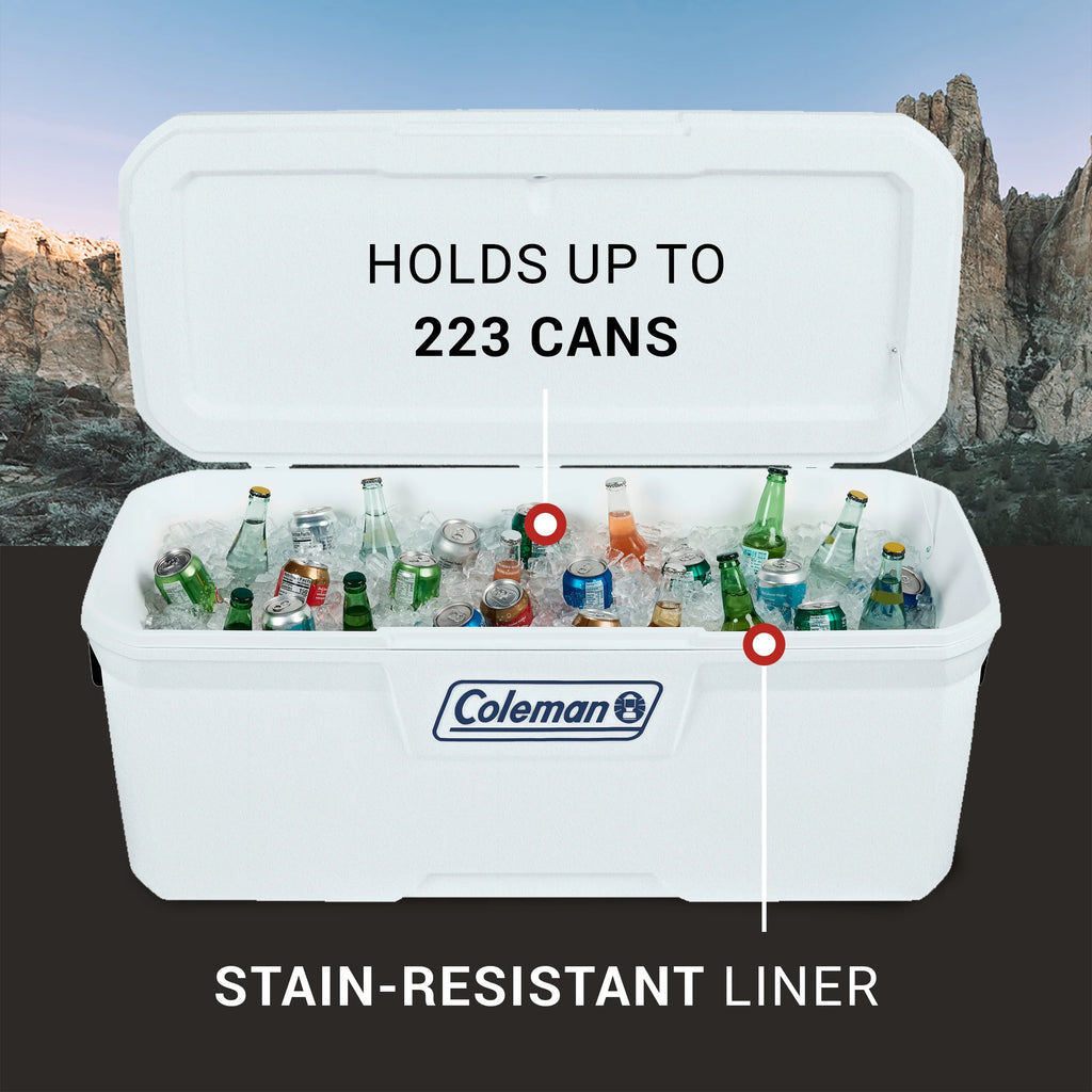 Coleman 150 qt. Hard Sizeided Ice Chest Cooler, Ivory
