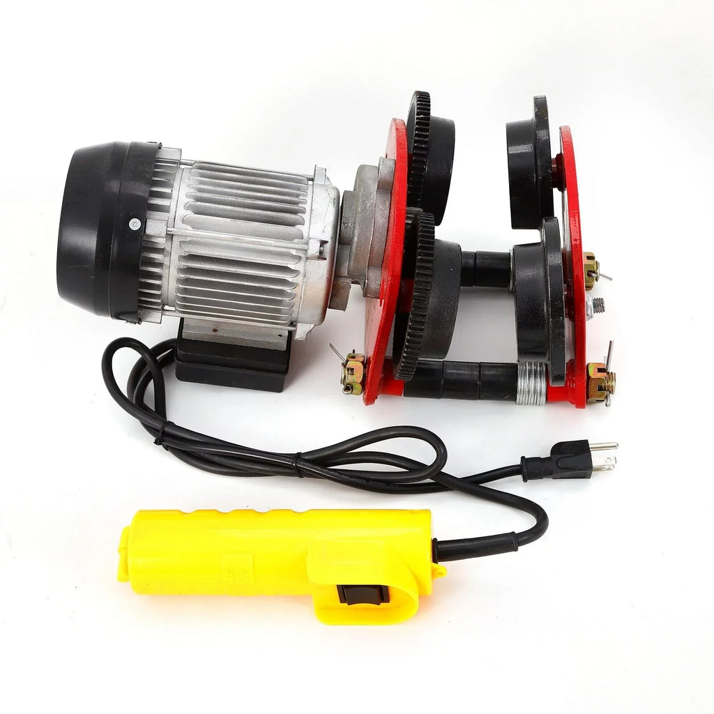 Electric Hoist Lift 2000LBSize Overhead Electric Motor Hoist Trolley Garage Winch Crane w/I-Beam Links, Remote Control, 1400r/m, Heavy Duty Automatic Sizehop Overhead Motor Hoist Lift