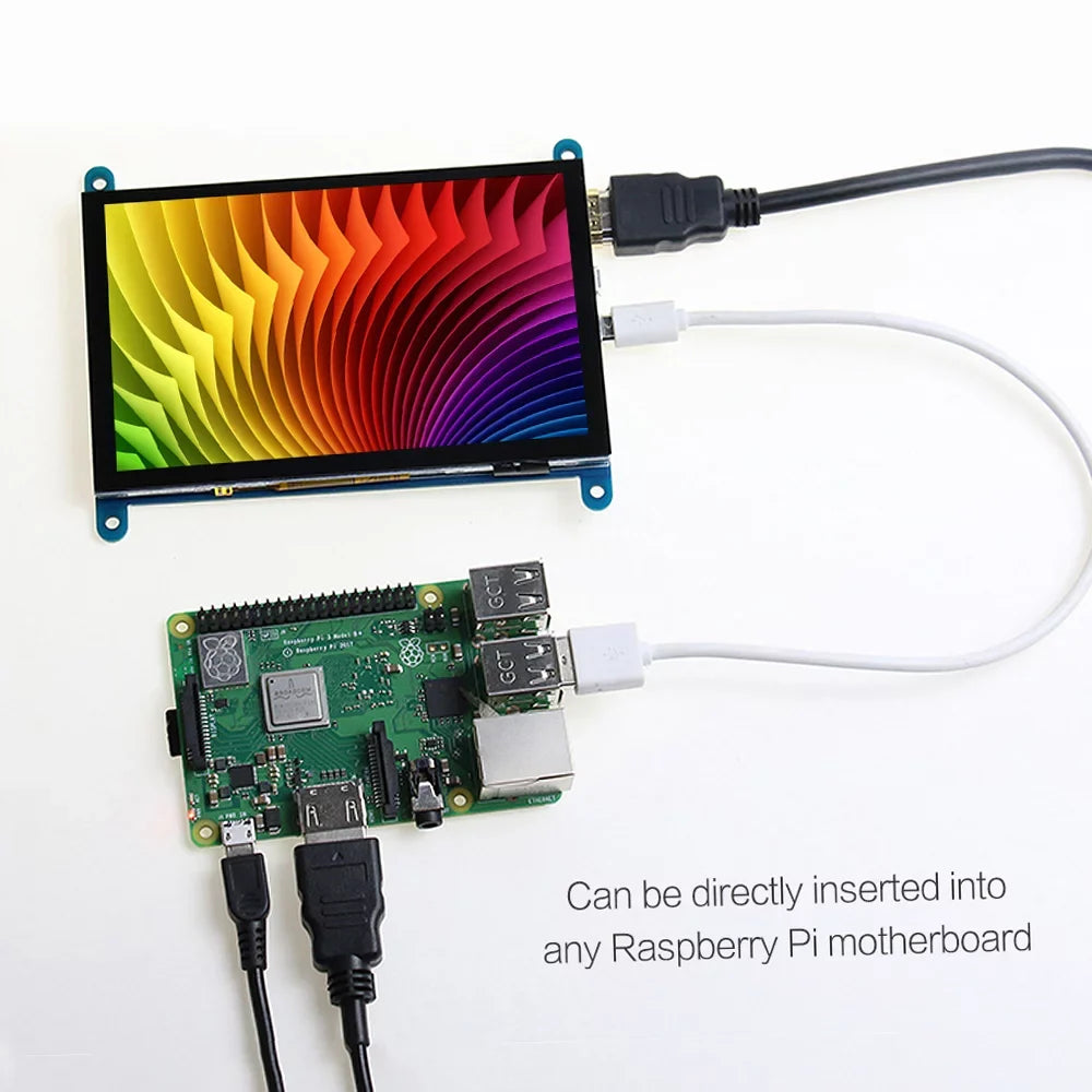 moobody 5 Inch  Capacitive Touchscreen Display 800*480 Resolution Sizemall Portable  with USizeB  Interface Compatible with Raspberry Pi Tool