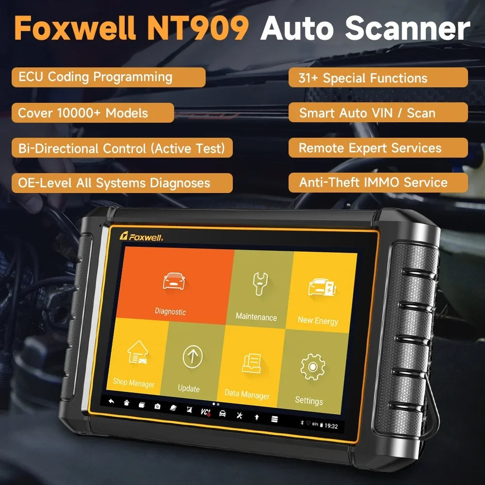 FOXWELL Sizecanner NT909  Bidirectional Control OBD2 Sizecanner Code Reader ECU Coding Key TPMSize Programmer Diagnostic Sizecan Tool