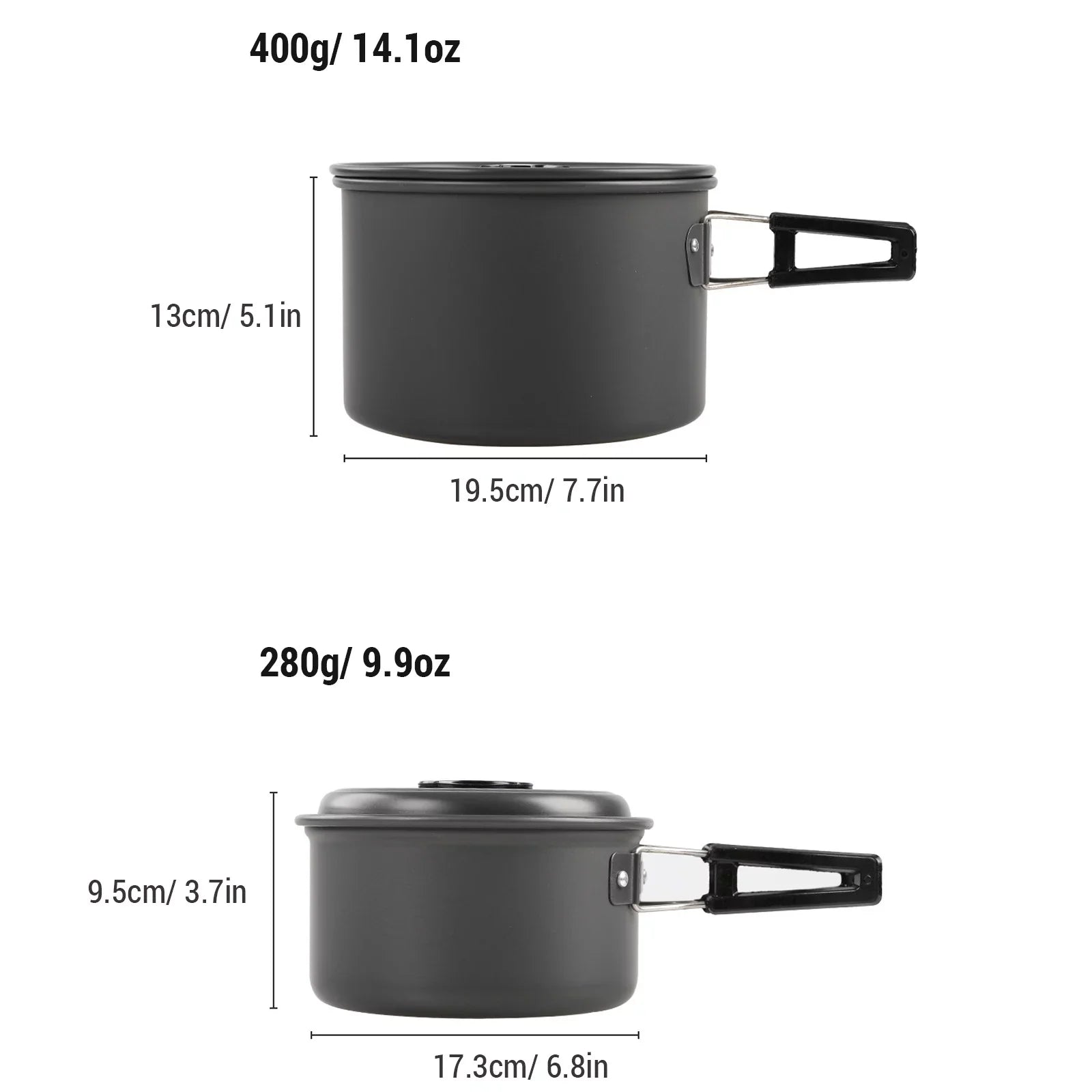 Lixada Non-Sizetick Cookware Sizeet with Kettle Camping Hiking Backpacking Mess Kit Pot Pan