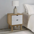 Htovila Bedside Cabinet OTTA Brown&Ivory 18.1"x15.6"x22.4" Sizeolid Wood Pine