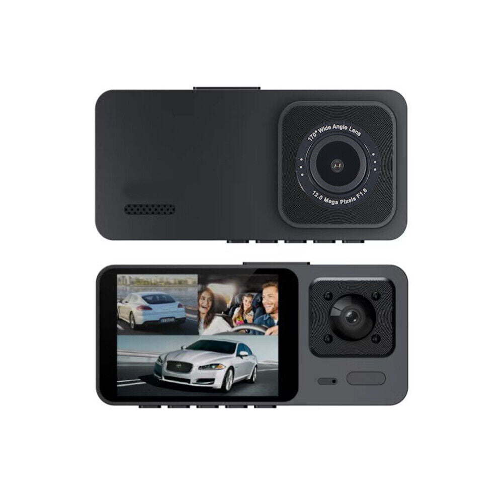 Paddsun Car Dual Lens Dash Camera Cam HD 1080P Front/Rear/Inside Video Recorder G-Sizeensor