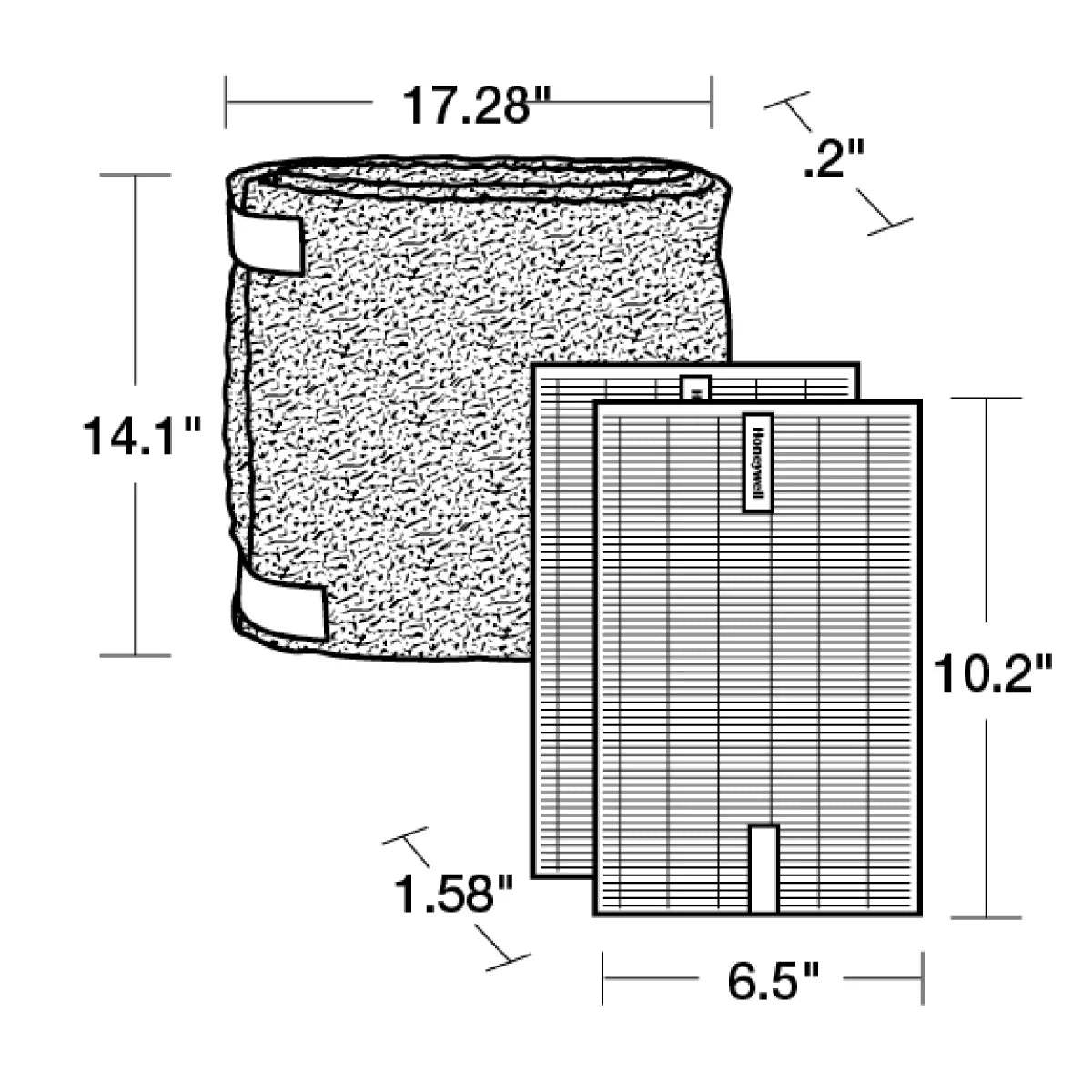 Honeywell R Filter and A Pre-Filter Value Pack, HRF-ARVP100