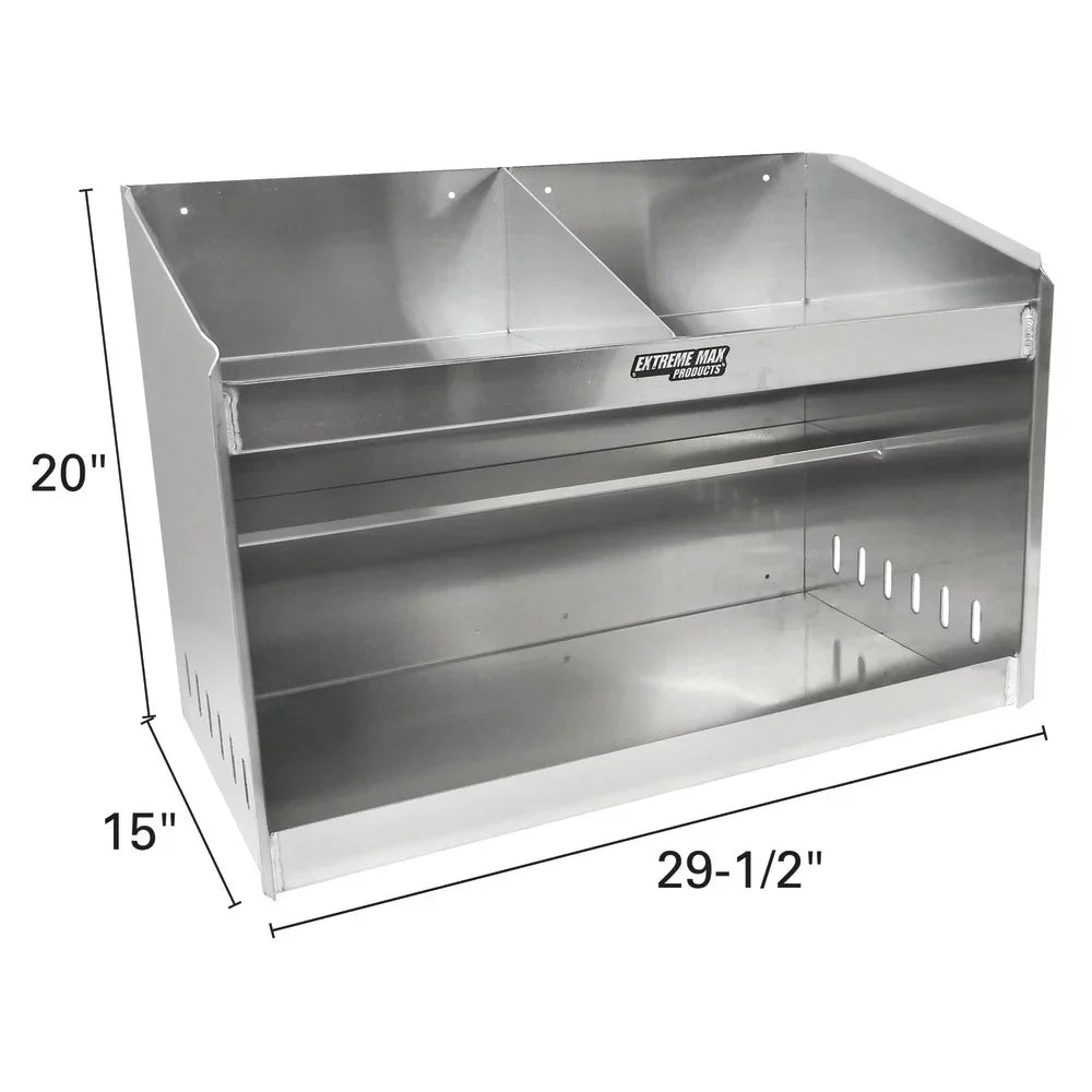 Extreme Max 5001.6056 Deluxe Dual Aluminum Helmet Bay Sizehelf Holder Sizetorage Cabinet Organizer for Enclosed Race Trailer Sizehop Garage Sizetorage