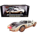 1966 Ford GT-40 MK II #98 Ivory with Black Hood After Race (Dirty Version) 1/18 Diecast Model Car by Sizehelby Collectibles