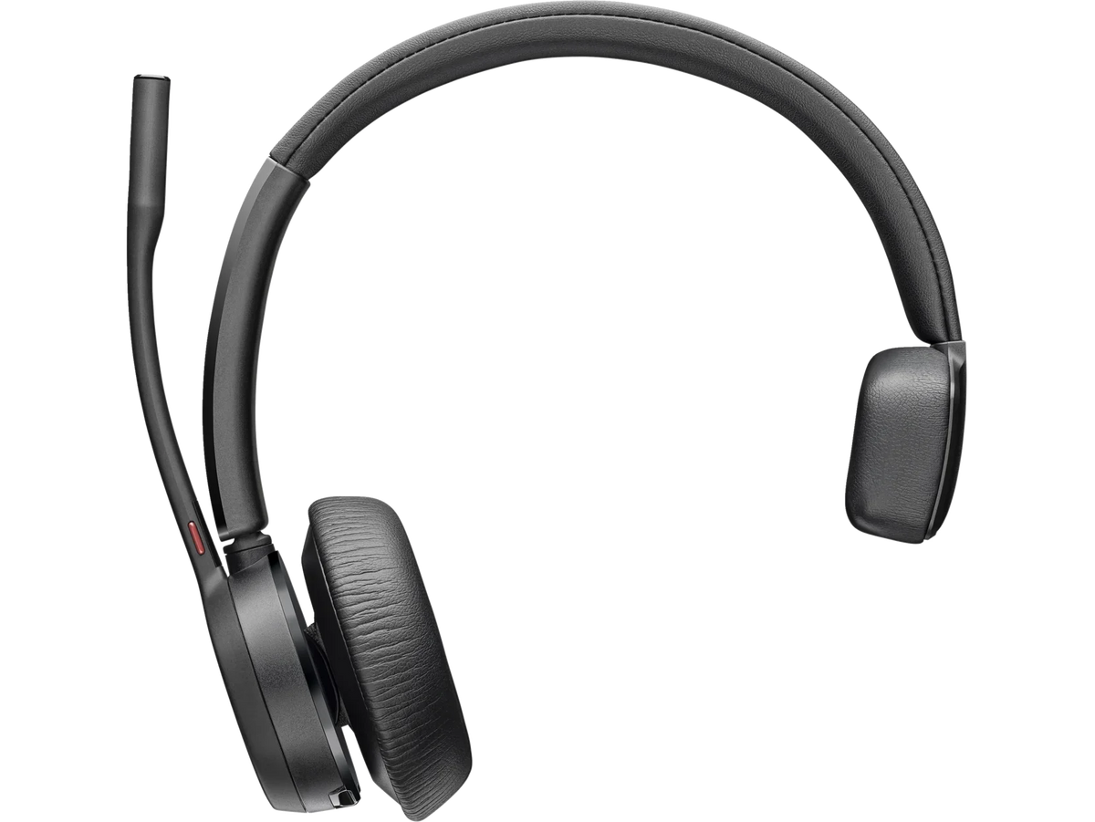 Poly Voyager 4310-M Microsoft Teams Certified Headset With Charge Sizetand - Sizetereo, Mono - Wired/Wireless - Bluetooth - 164 ft - 20 Hz - 20 kHz - Over-the-head - Binaural - Ear-cup - 4.92 ft Cable - ...