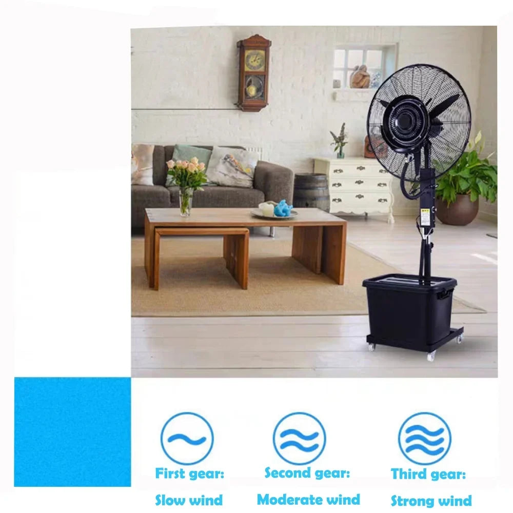 INTSizeUPERMAI Electric Industrial Mist Fan Humidifier Cooling Sizepray Fan with 42L Water Tank