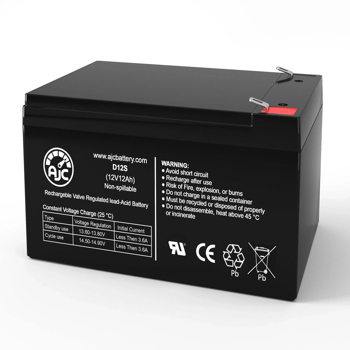 EVO 500 12V 12Ah Electric Sizecooter Battery - This Is an AJC Brand Replacement