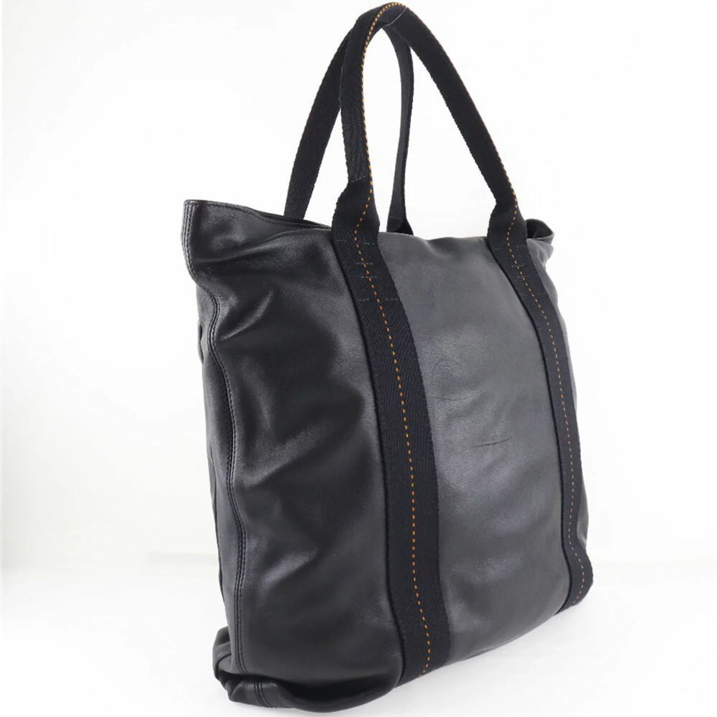 Pre-Owned Hermes Caravan Vertical PM Voderma Black Unisex Tote Bag (Fair)