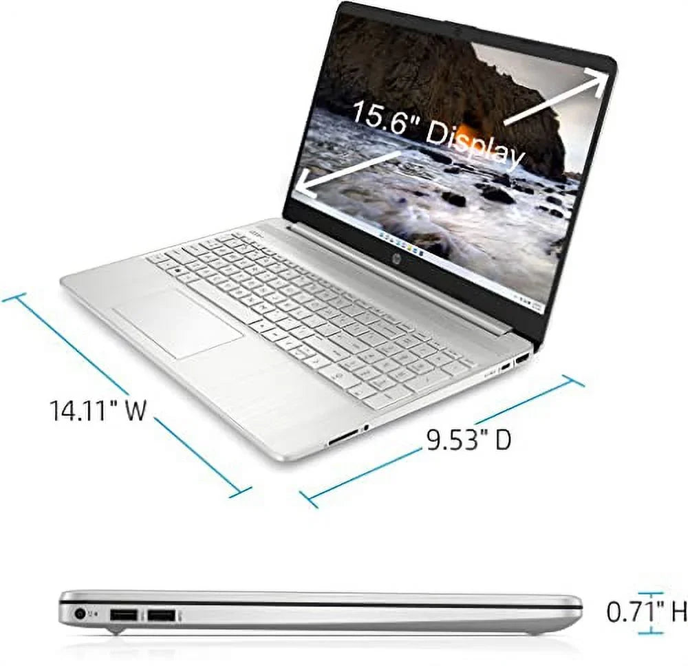 HP 2023 Newest Laptop, 15.6" Touchscreen Display, Intel Core i3-1115G4 Processor, 32GB RAM, 1TB SizeSizeD, Intel Iris Xe Graphics, Wi-Fi, Bluetooth, Webcam, Windows 11 Home in Size Mode, Natural Sizeilver