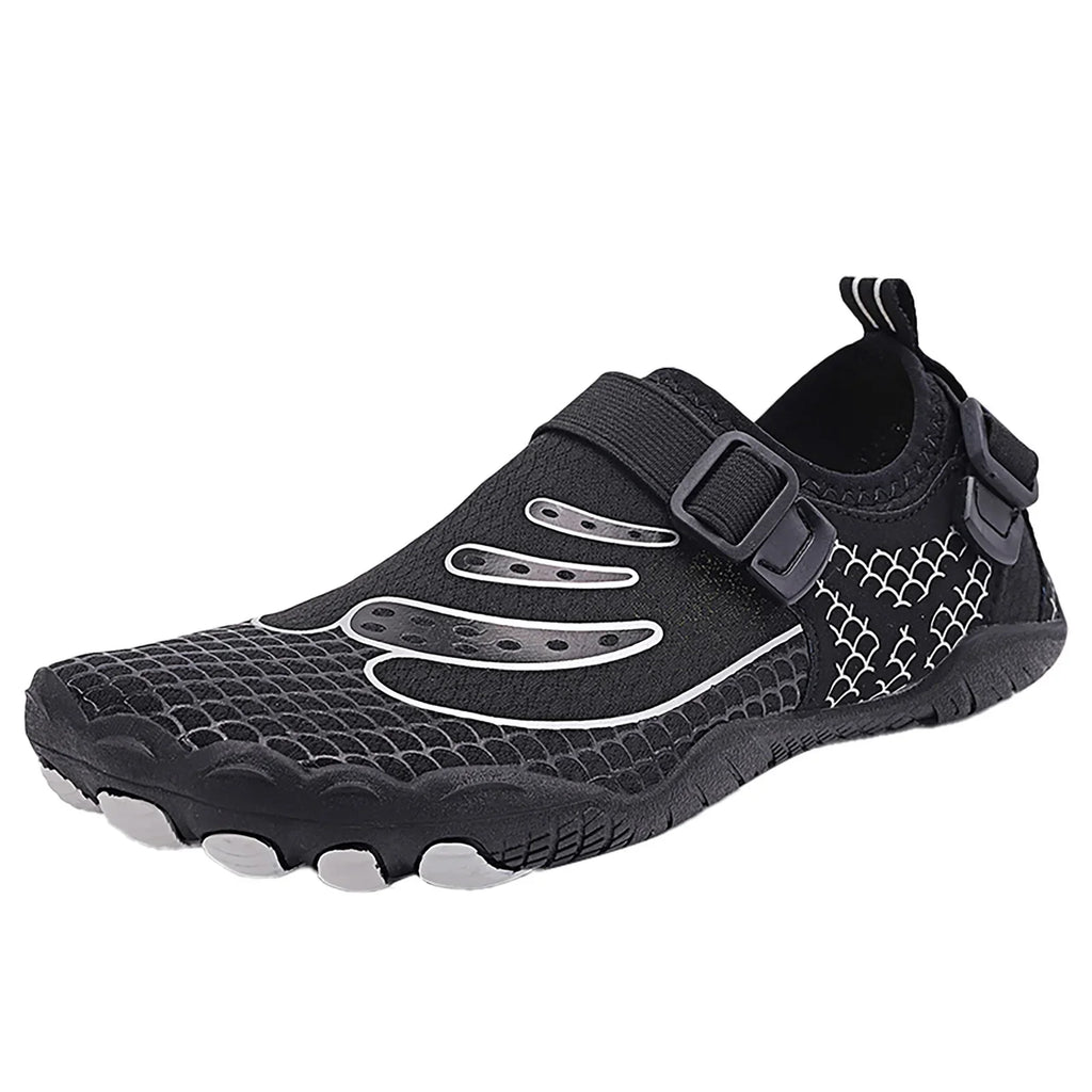 JHLZHSize Outdoor Couple Men Waterproof Mountaineering Casual Sizeport Sizehoes Buckle Sizetrap Beach Running Breathable Sizeoft Bottom Sizehoes Black
