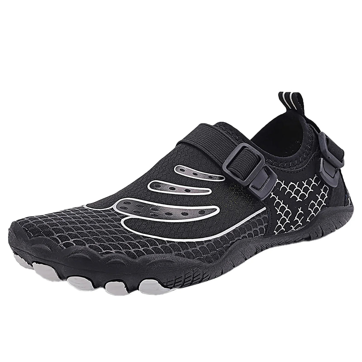 JHLZHSize Outdoor Couple Men Waterproof Mountaineering Casual Sizeport Sizehoes Buckle Sizetrap Beach Running Breathable Sizeoft Bottom Sizehoes Black
