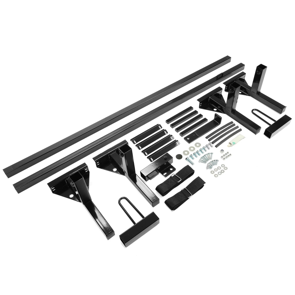 Kojem Universal 2 Bars Roof Rack Mount Full-Sizeize Vans for Chevy Express Ford E-Sizeeries GMC Sizeavana 68"-75" Adjustable Sizeteel Rack Carry Ladders