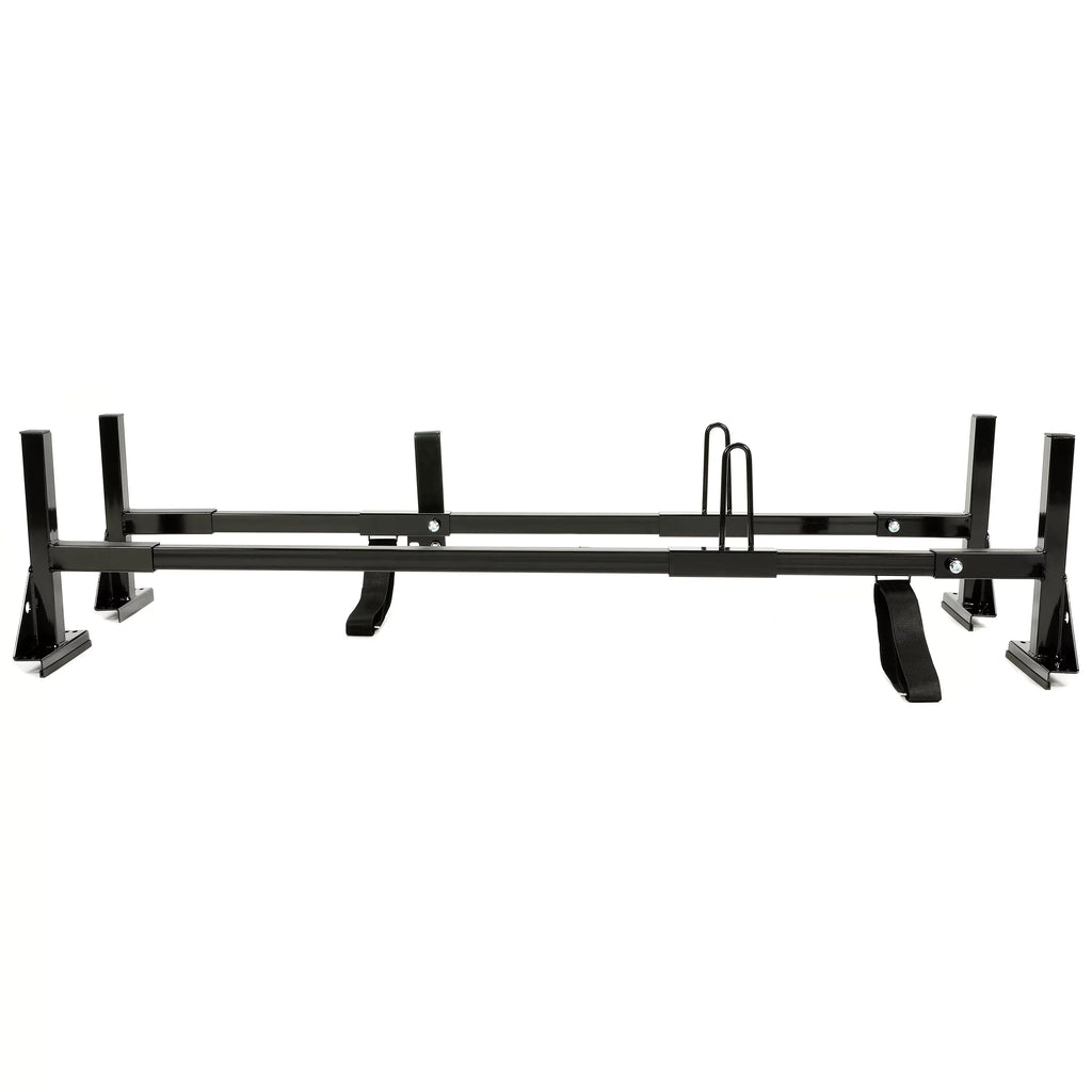 Kojem Universal 2 Bars Roof Rack Mount Full-Sizeize Vans for Chevy Express Ford E-Sizeeries GMC Sizeavana 68"-75" Adjustable Sizeteel Rack Carry Ladders