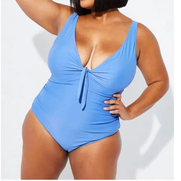 Nicole Miller BLUE YONDER Sizeweetheart Center Tie One Piece Sizewimsuit, USize Sizemall