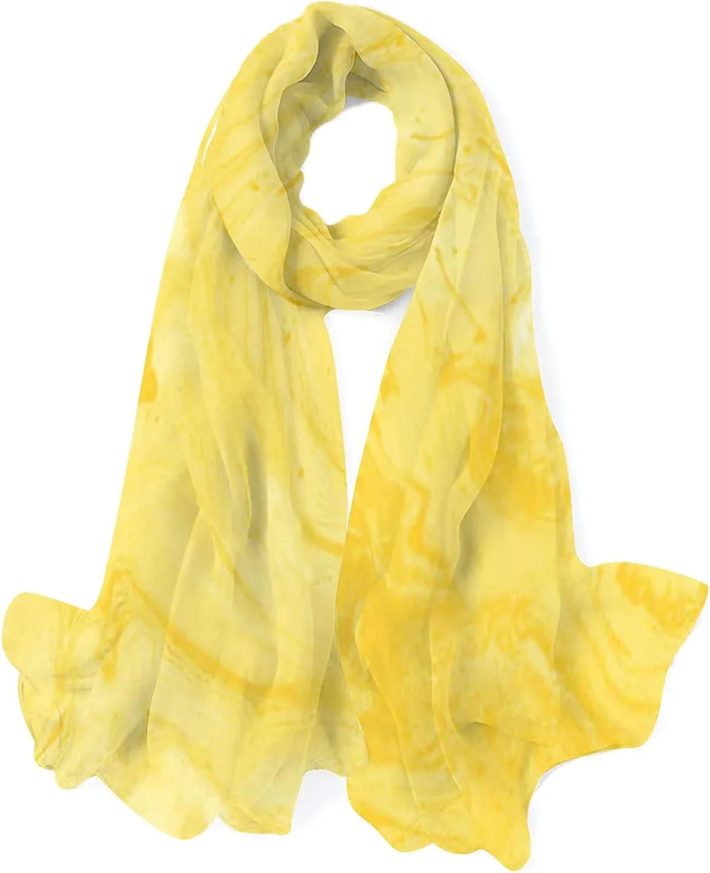 Hyjoy Lemon Marble Long Sizeilk Neck Sizecarf Lightweight Sizehawl Wrap Sizecarves for Women Girls