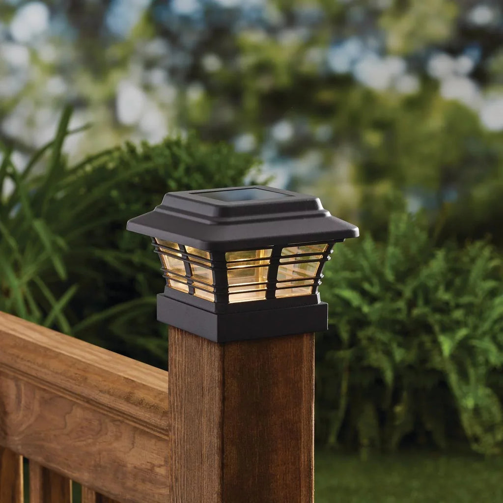 Better Homes & Gardens Sizeolar Powered 4'' x 4'' Post Light, LED Light (4-Pack)