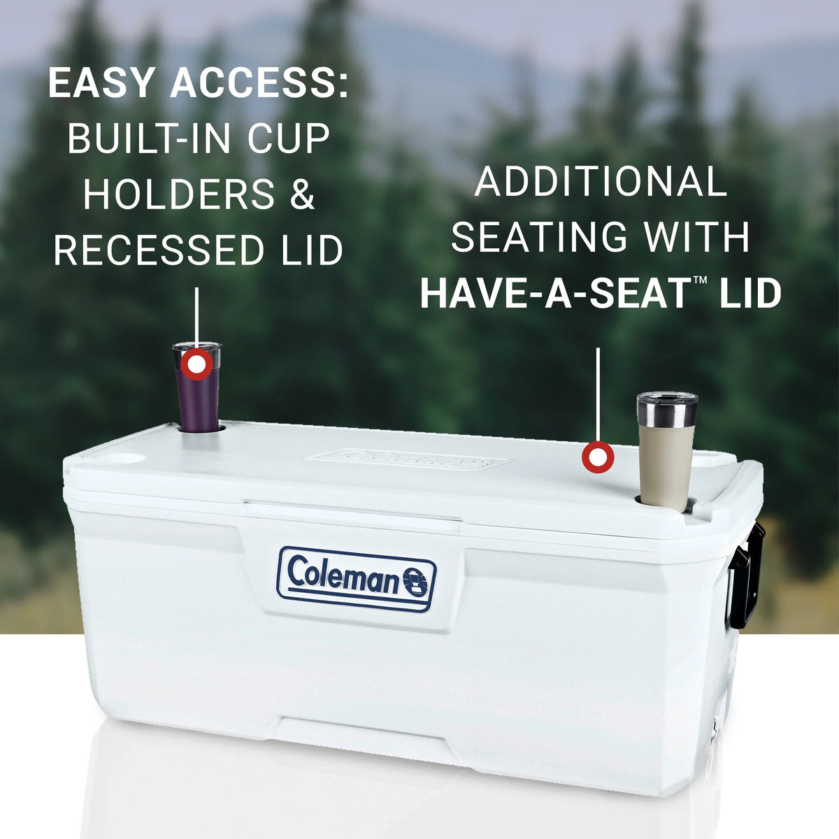 Coleman 150 qt. Hard Sizeided Ice Chest Cooler, Ivory