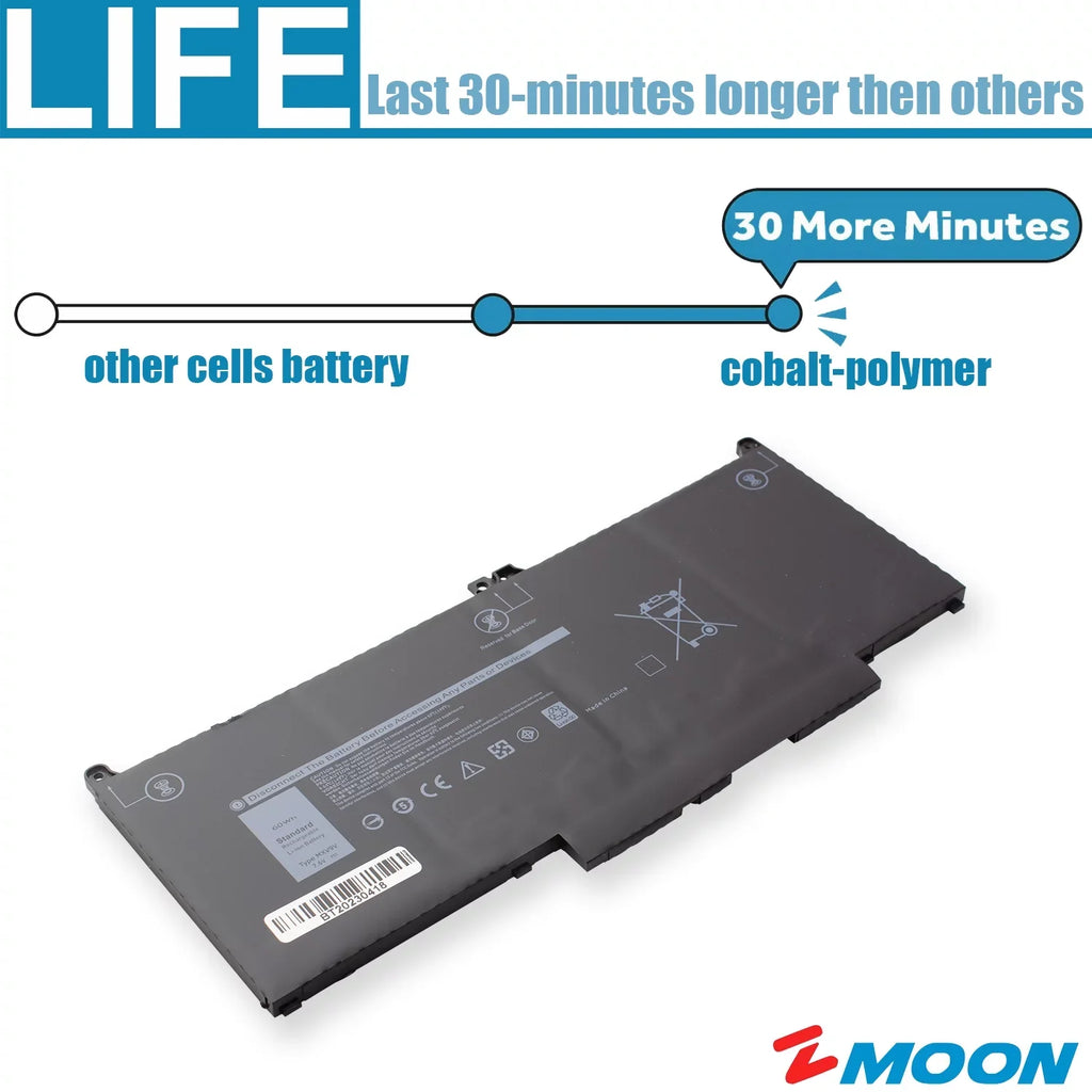 MXV9V Laptop Battery for Dell Latitude 5300 5310 7300 7400 Inspiron 7300 7306 2 in 1 Black, P96G P97G P99G P100G