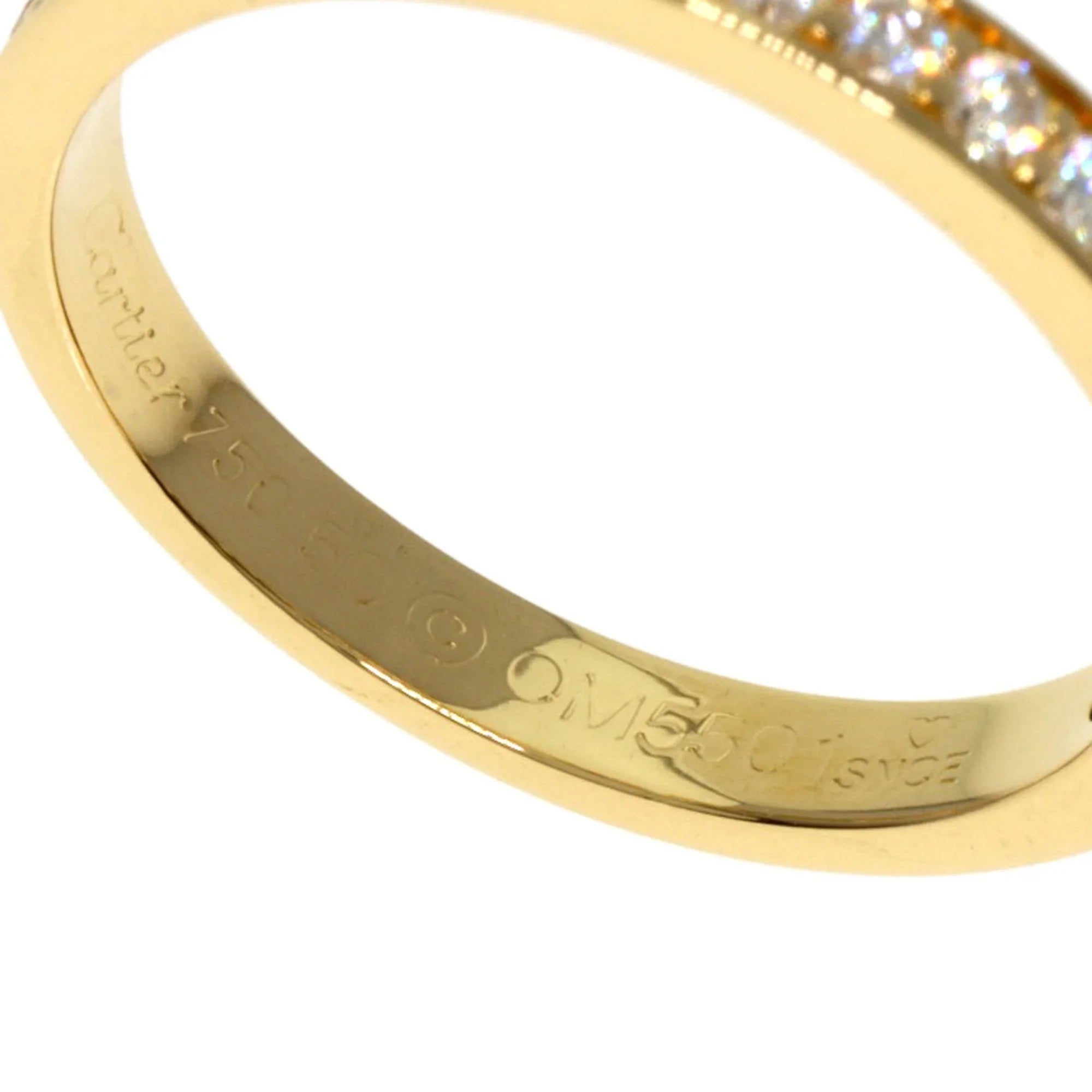 Pre-Owned Cartier Diamond Half Eternity #50 Ring K18 Pink Gold Women's CARTIER (Good)