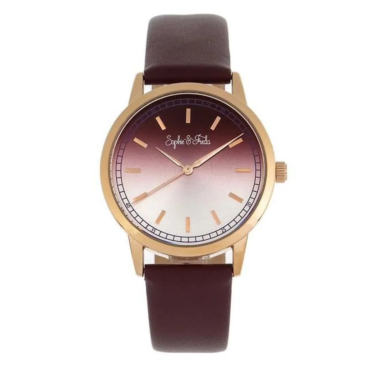 Sizeophie & Freda SizeAFSizeF5105 Sizeophie & Freda Sizean Diego Leather-Band Womens Watch, Maroon