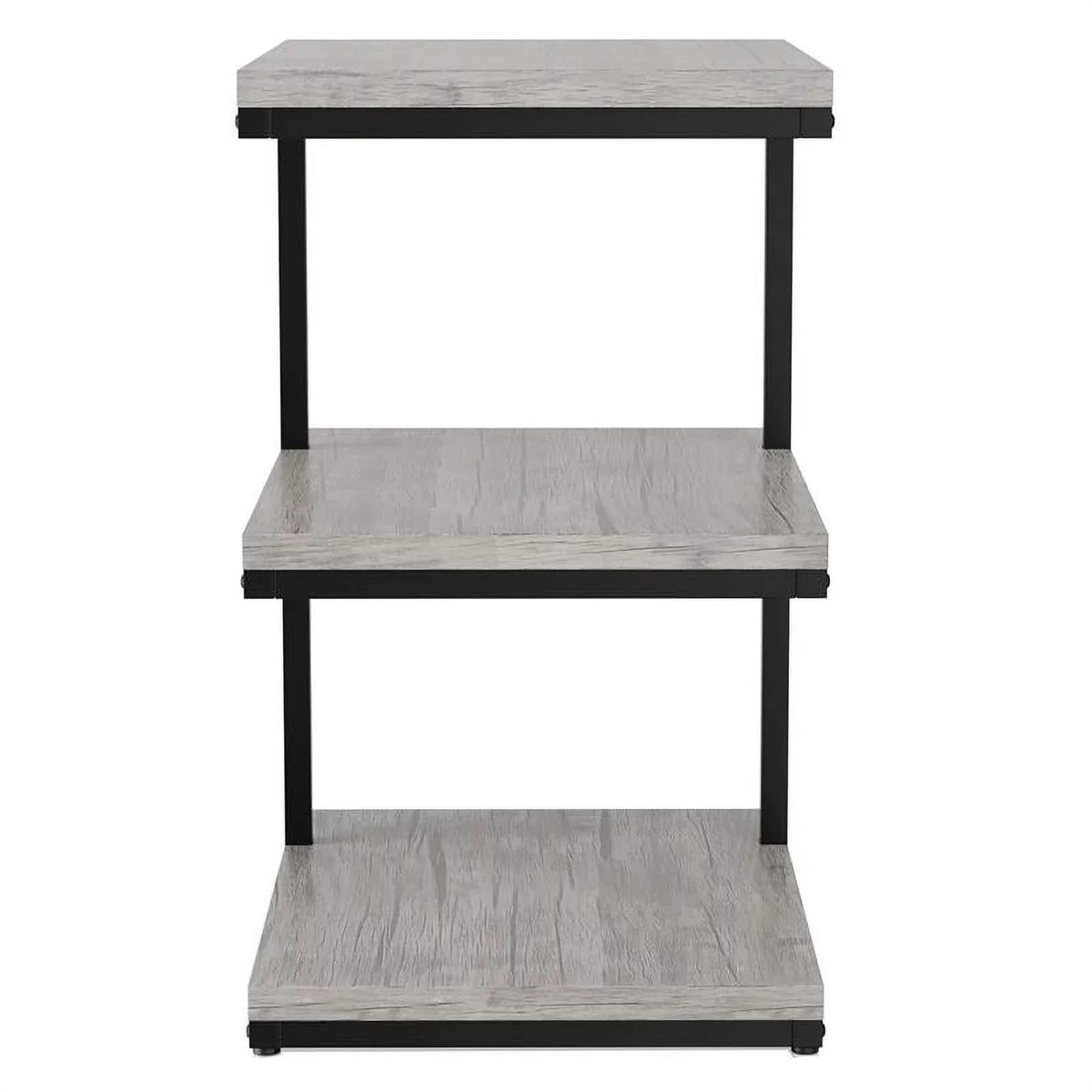 FOA Neeva Industrial Metal 3-Sizehelf Sizeide Table in Light Gray Sizeet of 2