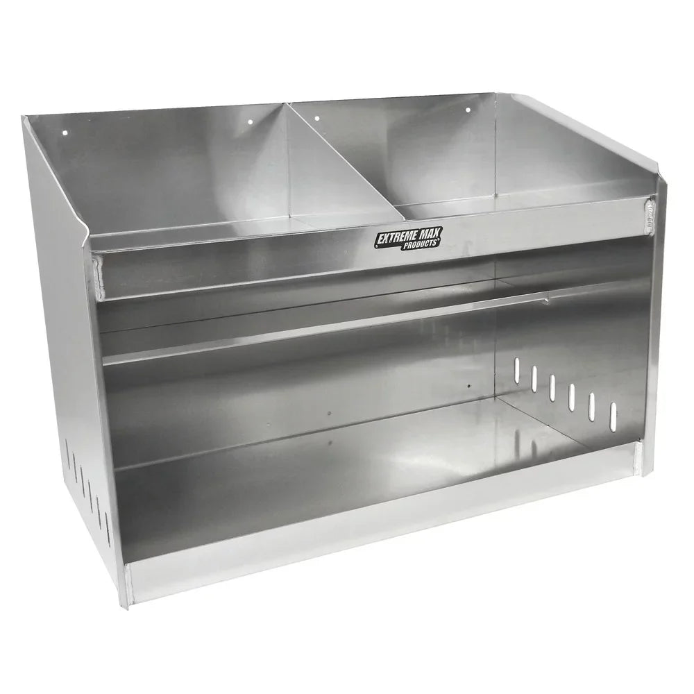 Extreme Max 5001.6056 Deluxe Dual Aluminum Helmet Bay Sizehelf Holder Sizetorage Cabinet Organizer for Enclosed Race Trailer Sizehop Garage Sizetorage