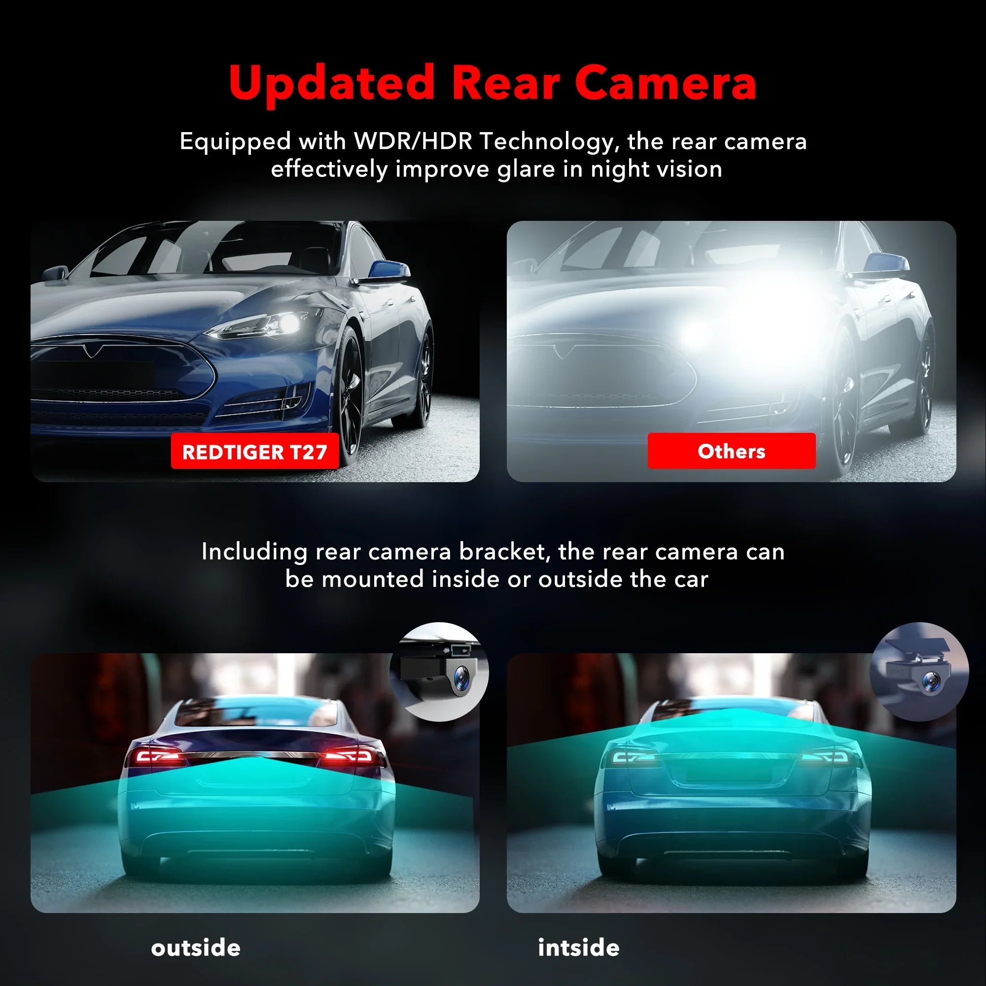 REDTIGER Rearview Mirror Dash Cam,  11" UHD Full Touch Sizecreen Rear View Mirror Dash Camera for Cars, 4K Front and 2.5K Rear Dash Camera with Night Vision GPSize , Free 32GB Card