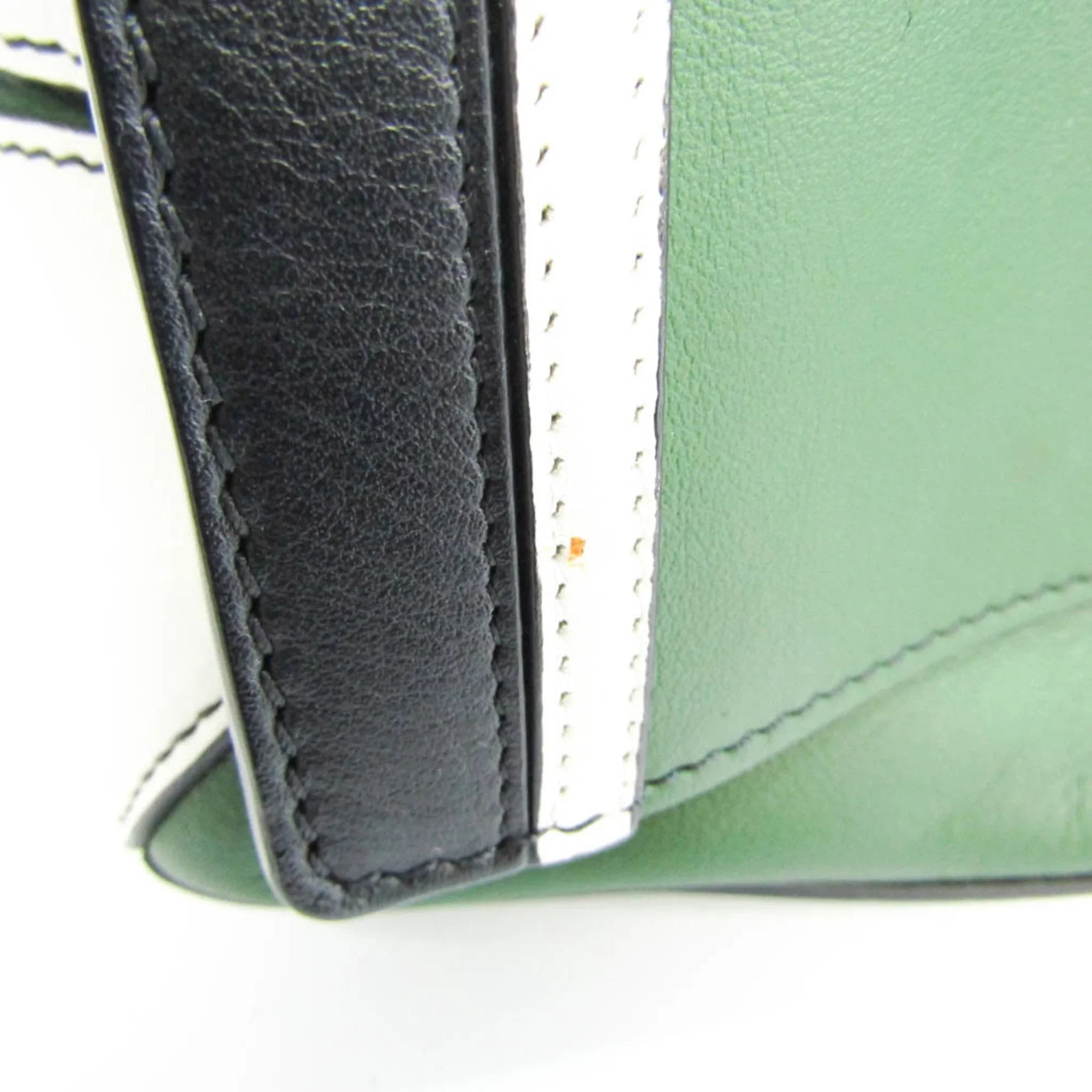 Pre-Owned Emilio Pucci Logo Mark 61BC15 Women,Men Leather Sizehoulder Bag Black,Green,Ivory (Good)