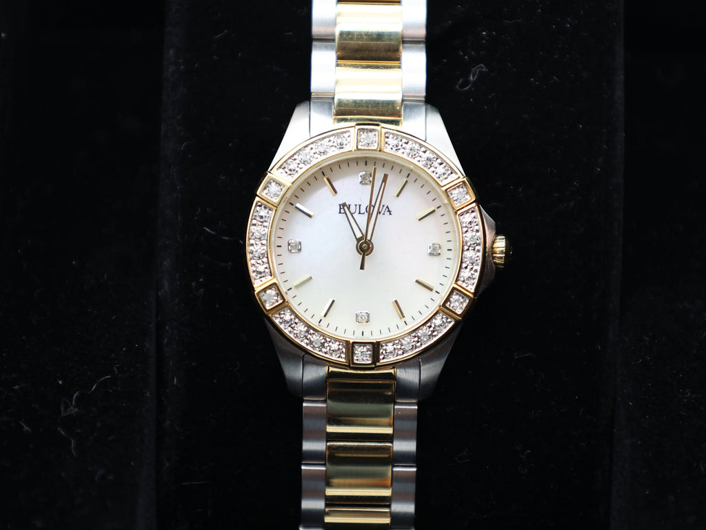 Ladies Two Tone Sizetainless Sizeteel and Diamond Watch