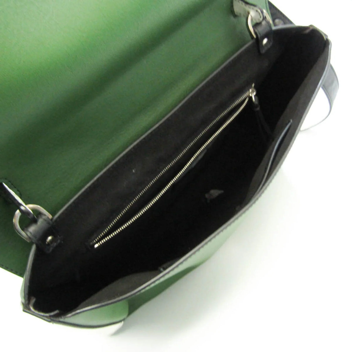 Pre-Owned Emilio Pucci Logo Mark 61BC15 Women,Men Leather Sizehoulder Bag Black,Green,Ivory (Good)