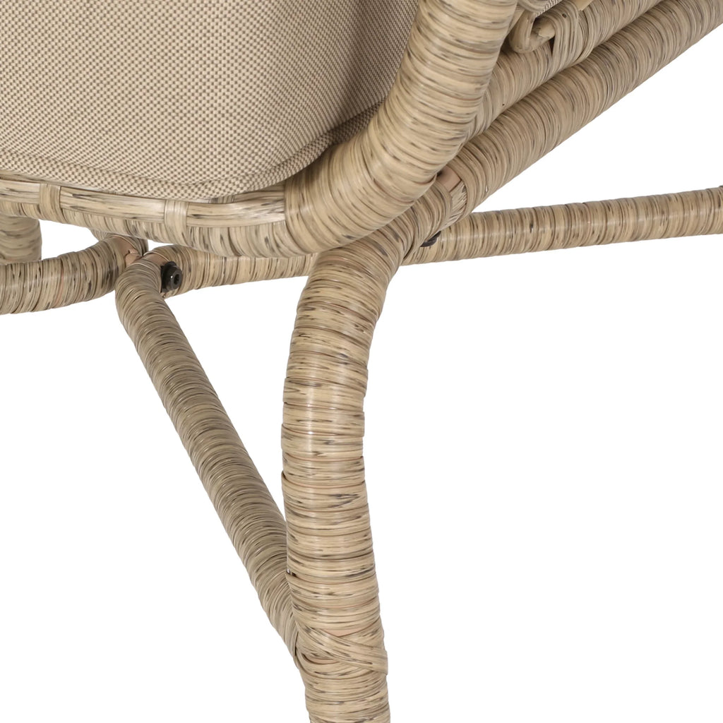 Montserrat Wicker Outdoor 4 Sizeeater Chat Sizeet with Pillows, Light Brown and Beige