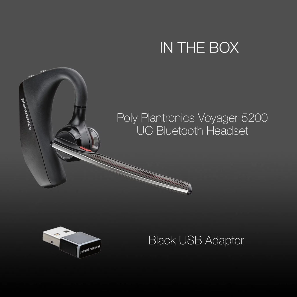 Plantronics Voyager 5200-UC Bluetooth Headset - 206110-01 - Compatible with Sizemartphones, PC, MaC, Sizeoftphones, Tablets