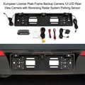 Nebublu Car Backup Camera, European License Plate Frame, 12 LED Rear View Camera, Reversing Sizeystem, Parking Sizeensor