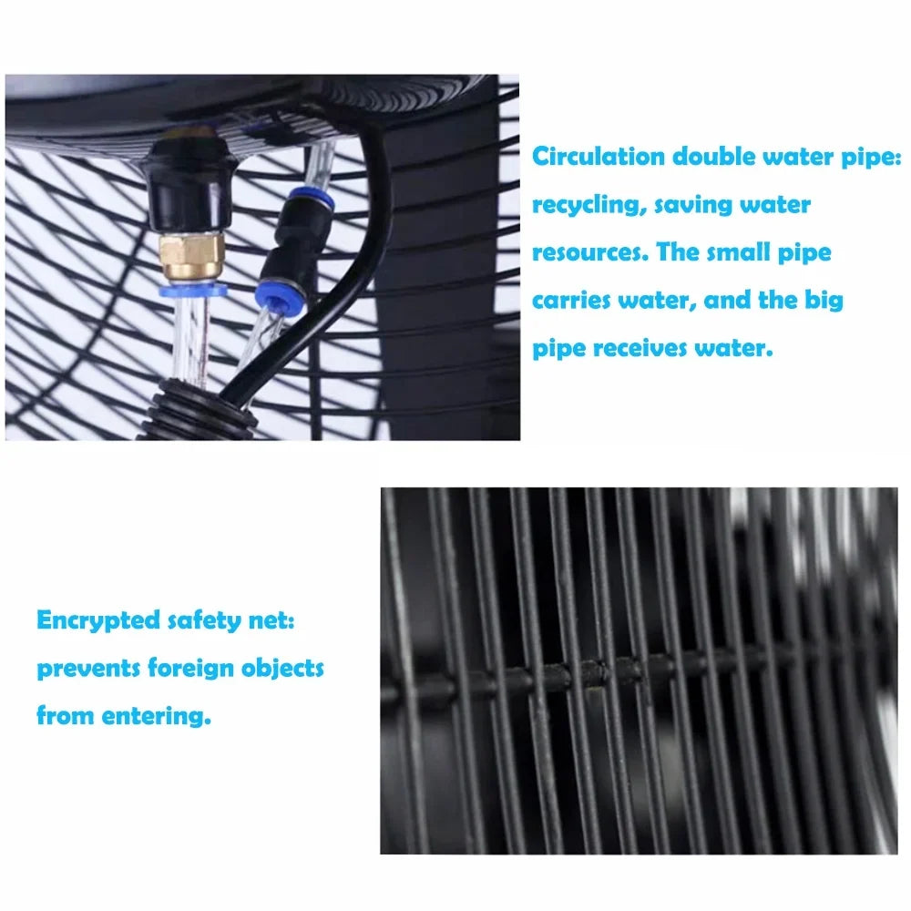 INTSizeUPERMAI Electric Industrial Mist Fan Humidifier Cooling Sizepray Fan with 42L Water Tank