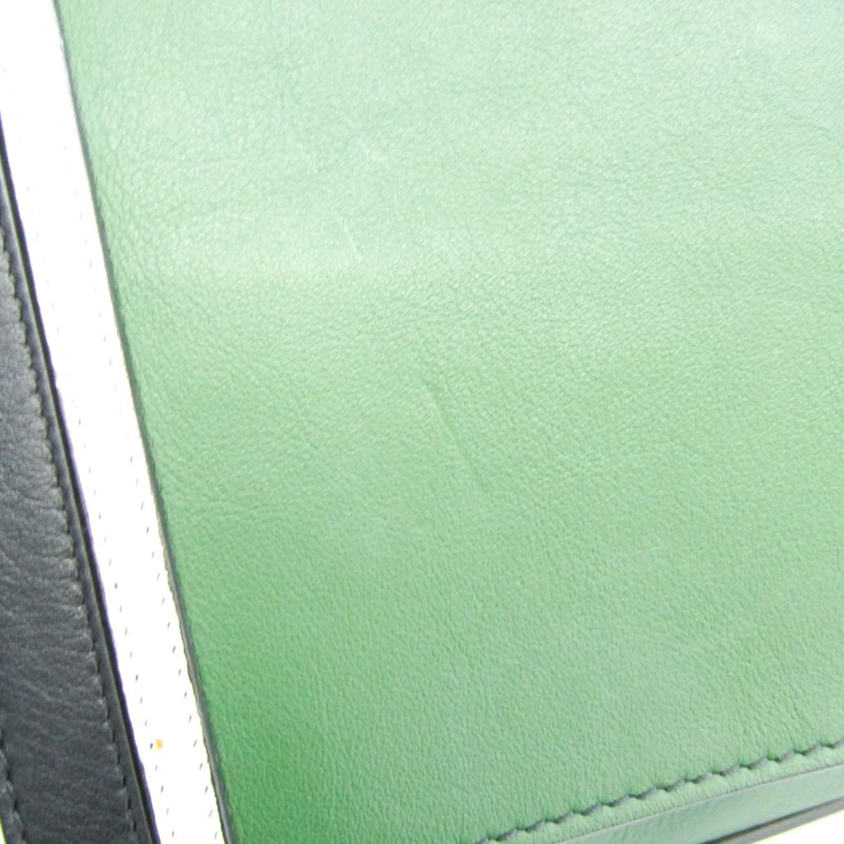 Pre-Owned Emilio Pucci Logo Mark 61BC15 Women,Men Leather Sizehoulder Bag Black,Green,Ivory (Good)