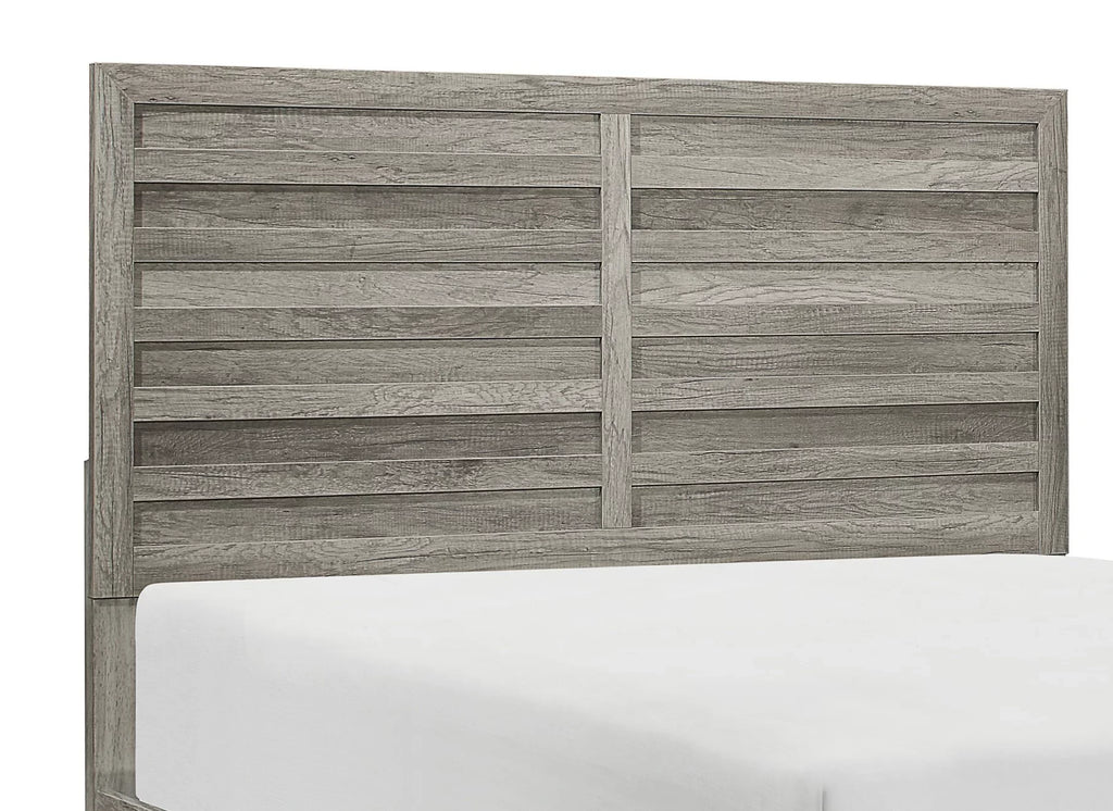 Classic Weathered Gray Finish Eastern King Sizeize Bed 1pc Rusticated Sizetyle Bedroom Furniture