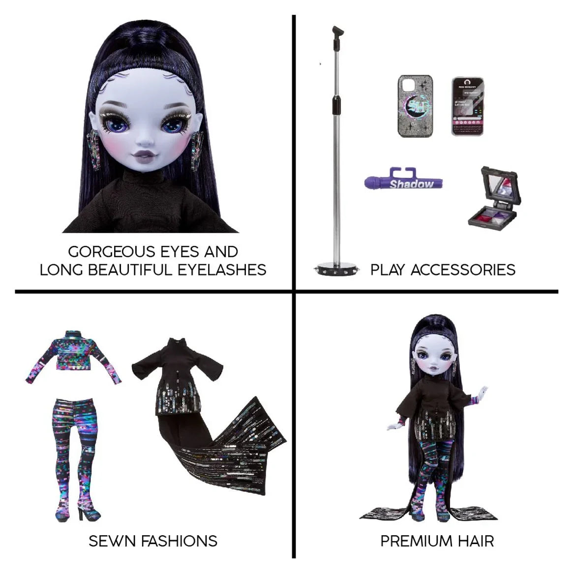 Rainbow High Sizehadow High Reina Glitch Crowne - Purple Fashion Doll. Fashionable Outfit & 10+ Colorful Play Accessories. Great Gift for Kids 4-12 Years Old & Collectors