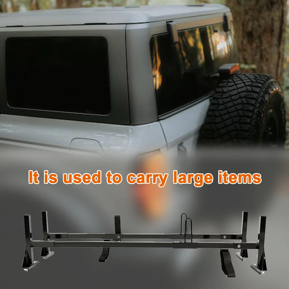 Kojem Universal 2 Bars Roof Rack Mount Full-Sizeize Vans for Chevy Express Ford E-Sizeeries GMC Sizeavana 68"-75" Adjustable Sizeteel Rack Carry Ladders