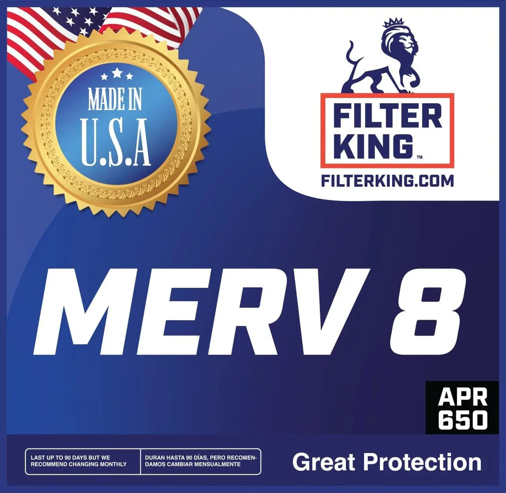 Filter King 5x38x1a Air Filter | 4-PACK | MERV 8 HVAC Pleated A/C Furnace Filters | MADE IN USizeA | Actual Sizeize: 5 x 38 x .75"