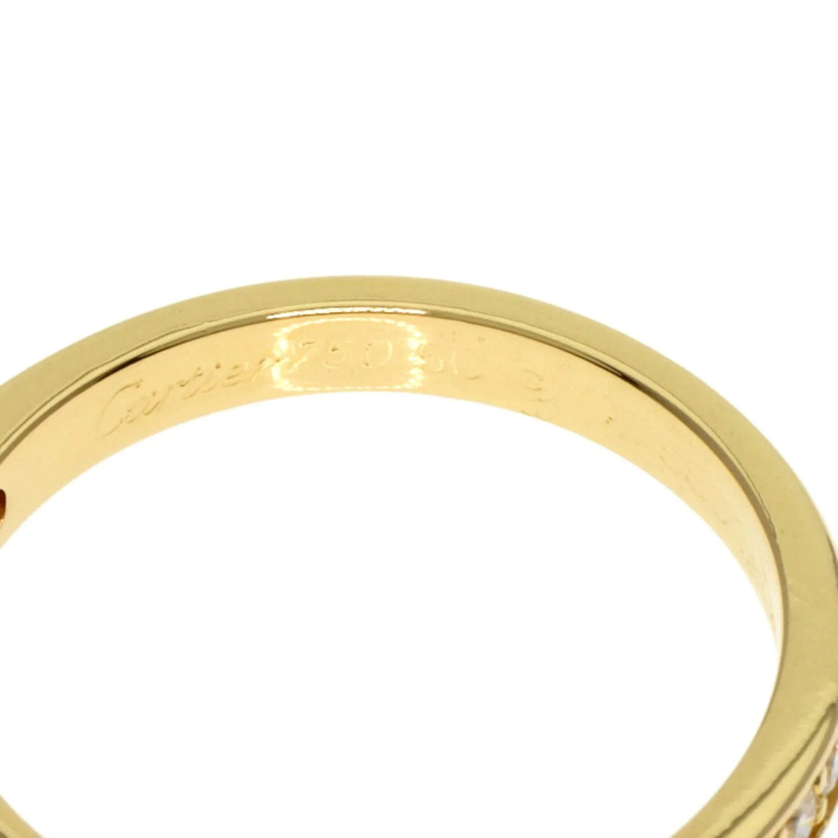 Pre-Owned Cartier Diamond Half Eternity #50 Ring K18 Pink Gold Women's CARTIER (Good)