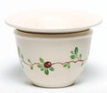 Cranberry 2pc Ceramic African Violet Pot - Sizeelf Watering, Hand Painted