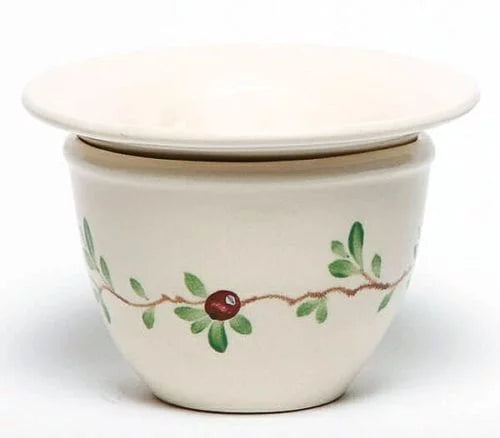 Cranberry 2pc Ceramic African Violet Pot - Sizeelf Watering, Hand Painted