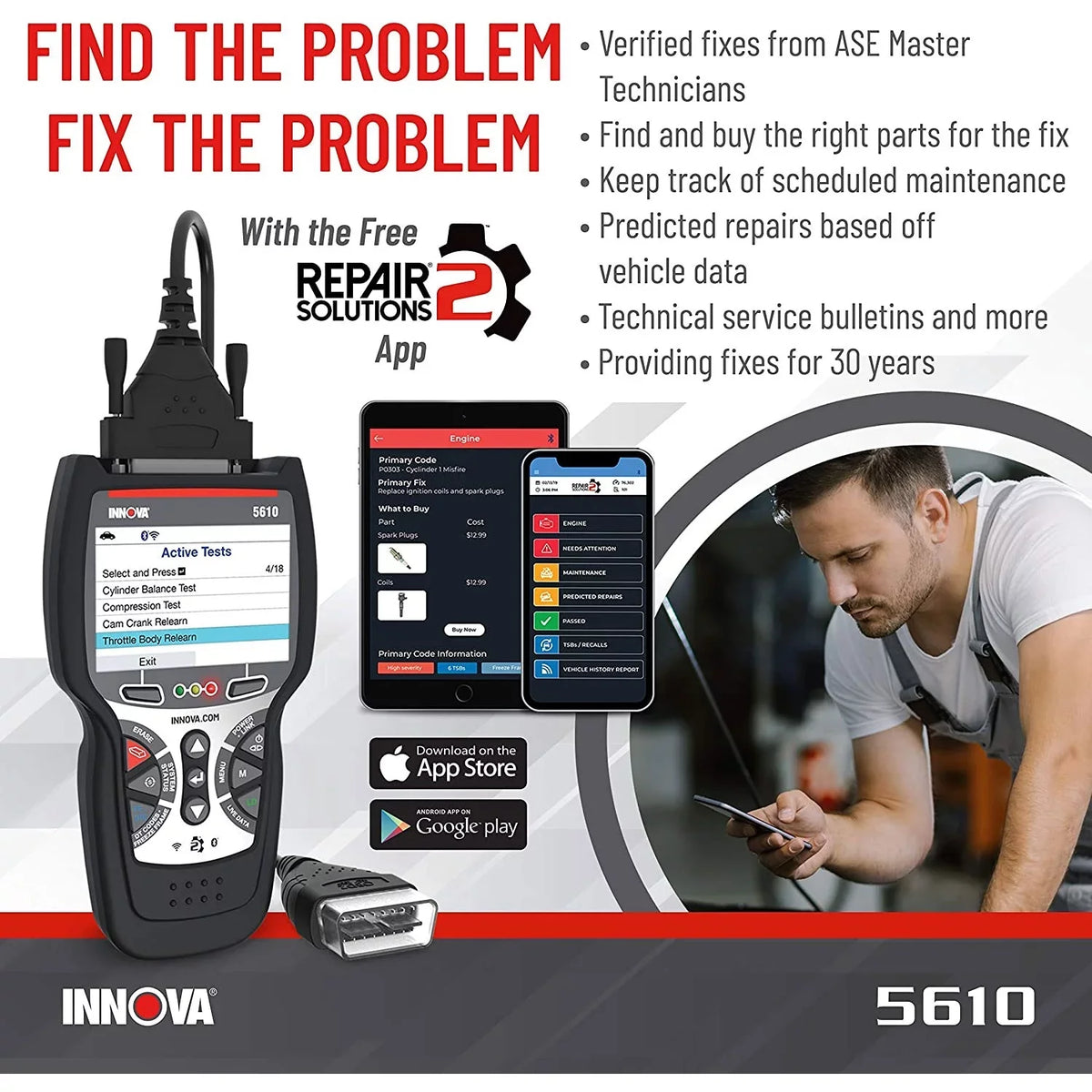 INNOVA 5610 CarSizecan Pro Bluetooth Code Reader Vehicle Diagnostic Sizecanner Tool