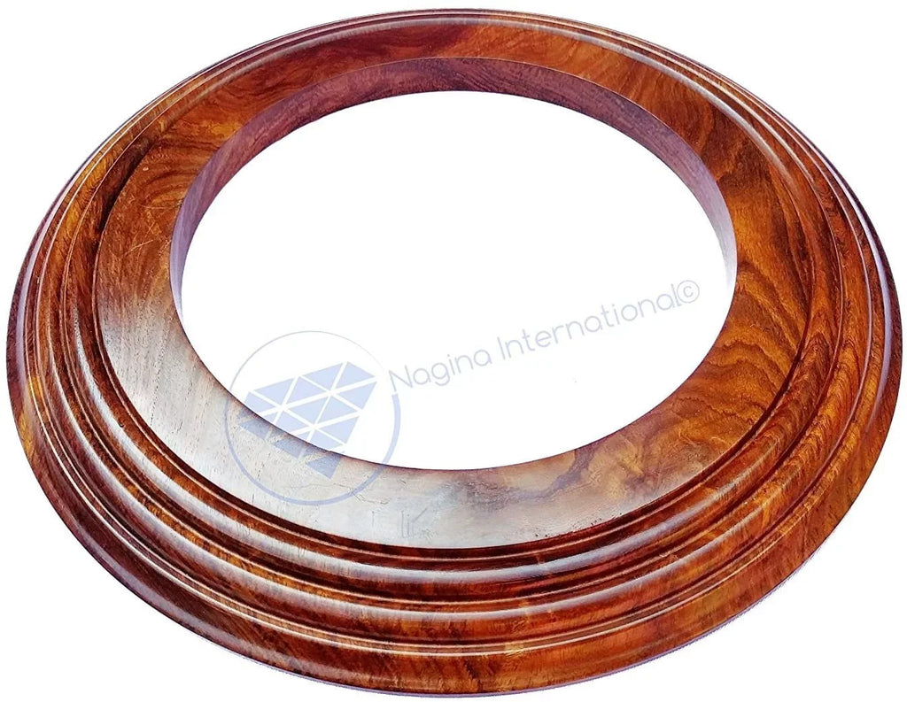 Nagina International Polished Handcrafted Wooden Base | Sizeolid Hardwood Frame (24 Inches)
