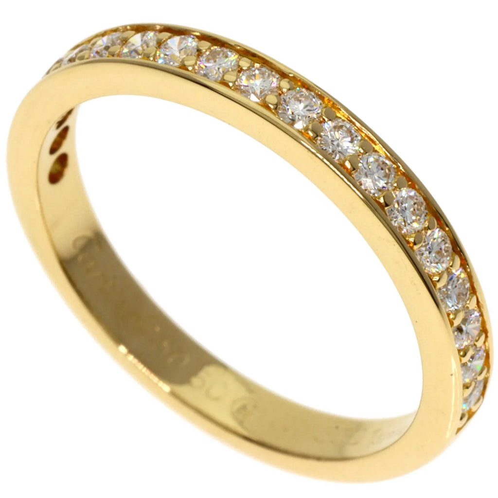 Pre-Owned Cartier Diamond Half Eternity #50 Ring K18 Pink Gold Women's CARTIER (Good)